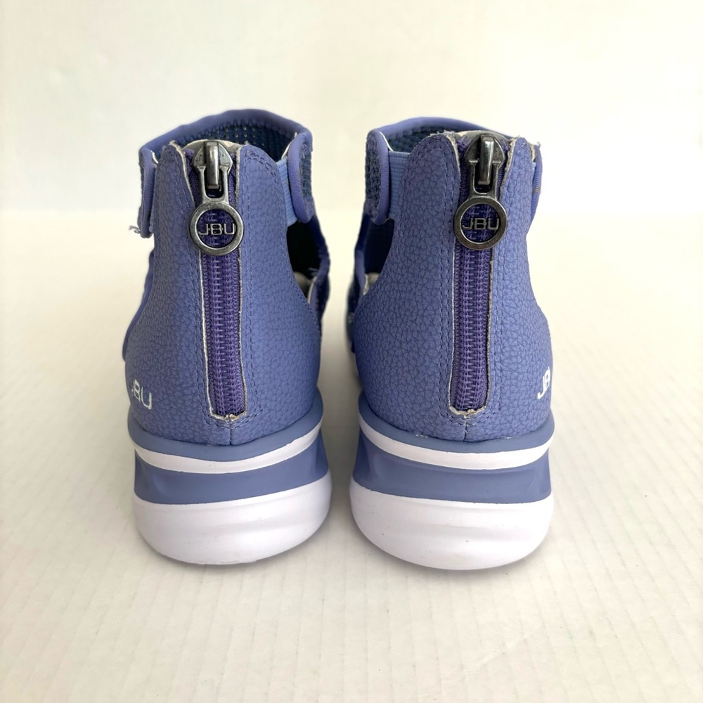 JBU Sport Nanette Purple Grey Zip Heel Open Toe Wedge Sandals Shoes Womens 6.5 - Picture 7 of 13